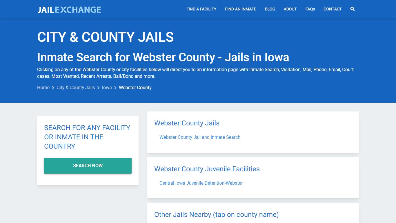 Inmate Search for Webster County | Jails in Iowa - Jail Exchange